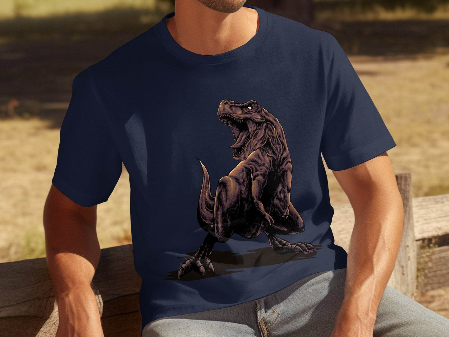 Fierce T-Rex Roaring Dinosaur Graphic T-Shirt - Design & Vybe