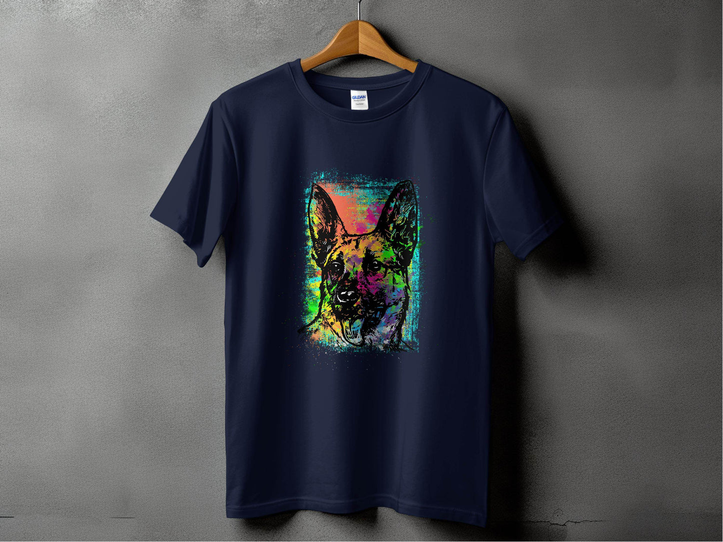 Vibrant German Shepherd Illustration Art T-Shirt - Design & Vybe