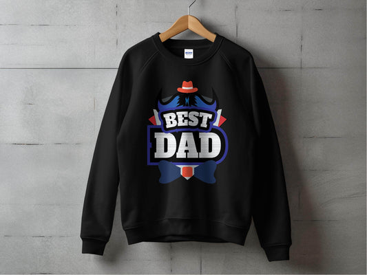 Hat & Mustache Style Best Dad Graphic Design Sweater - Design & Vybe