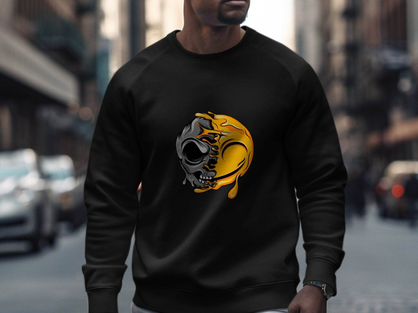 Skull and Liquid Graphic Cool Artistic Style Sweater - Design & Vybe