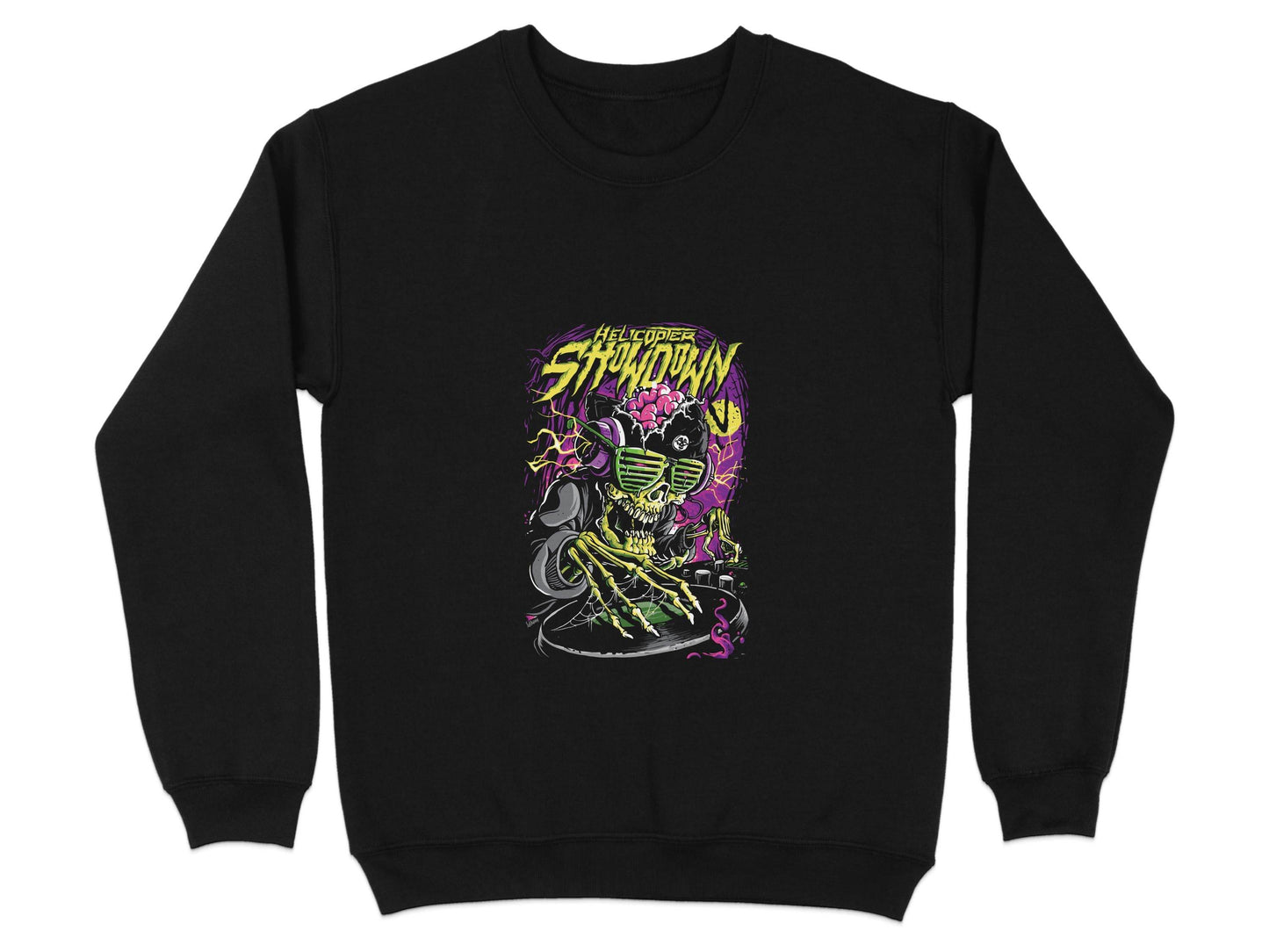 Helicopter Thunder Skull Design With Glasses Sweater - Design & Vybe