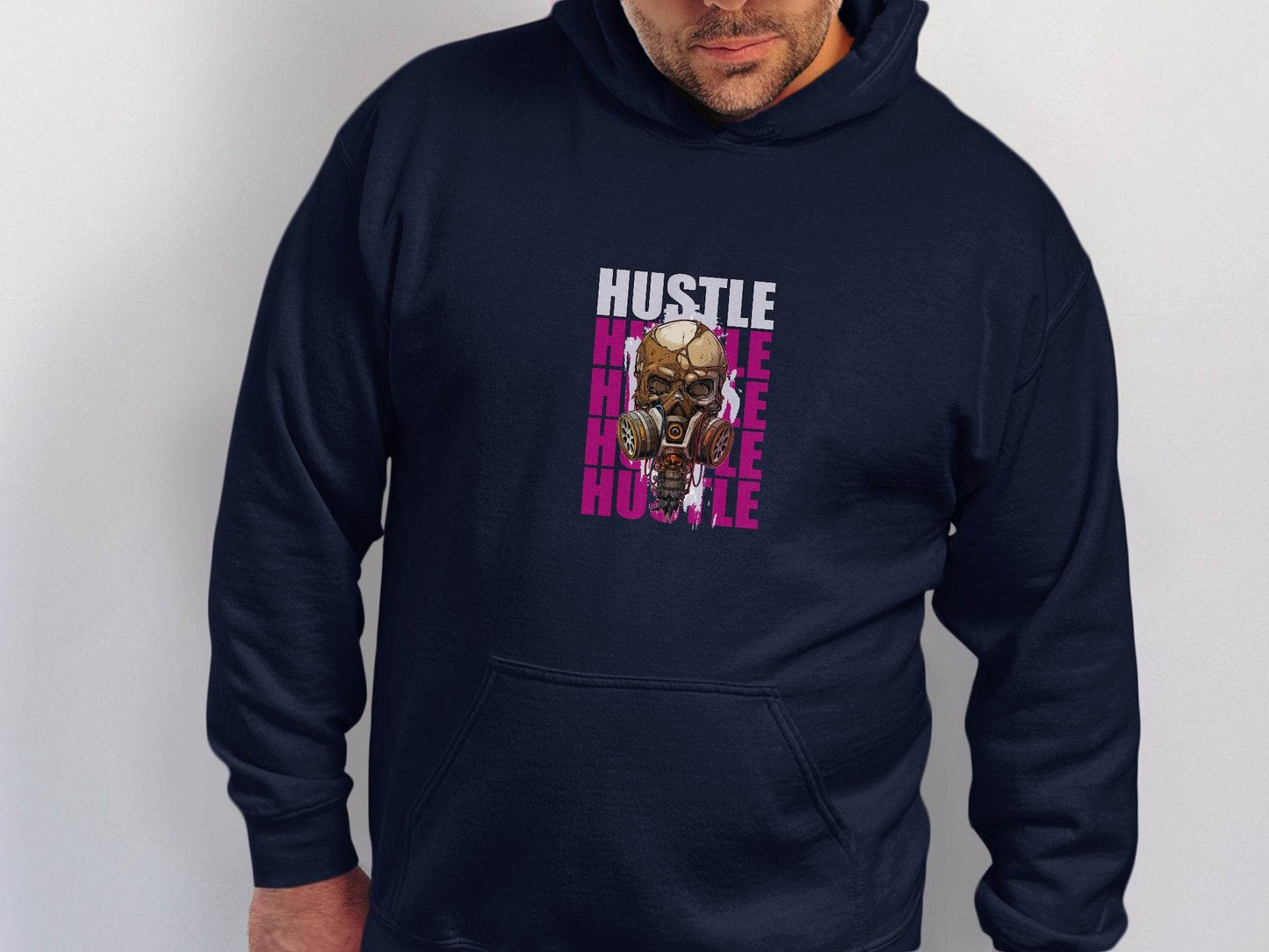 Hustle Skull With Gas Mask Graphic Design Hoodie - Design & Vybe