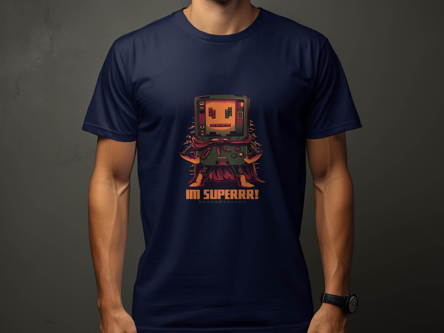 Retro Game Robot I'm Superrr Design Awesome T-Shirt - Design & Vybe