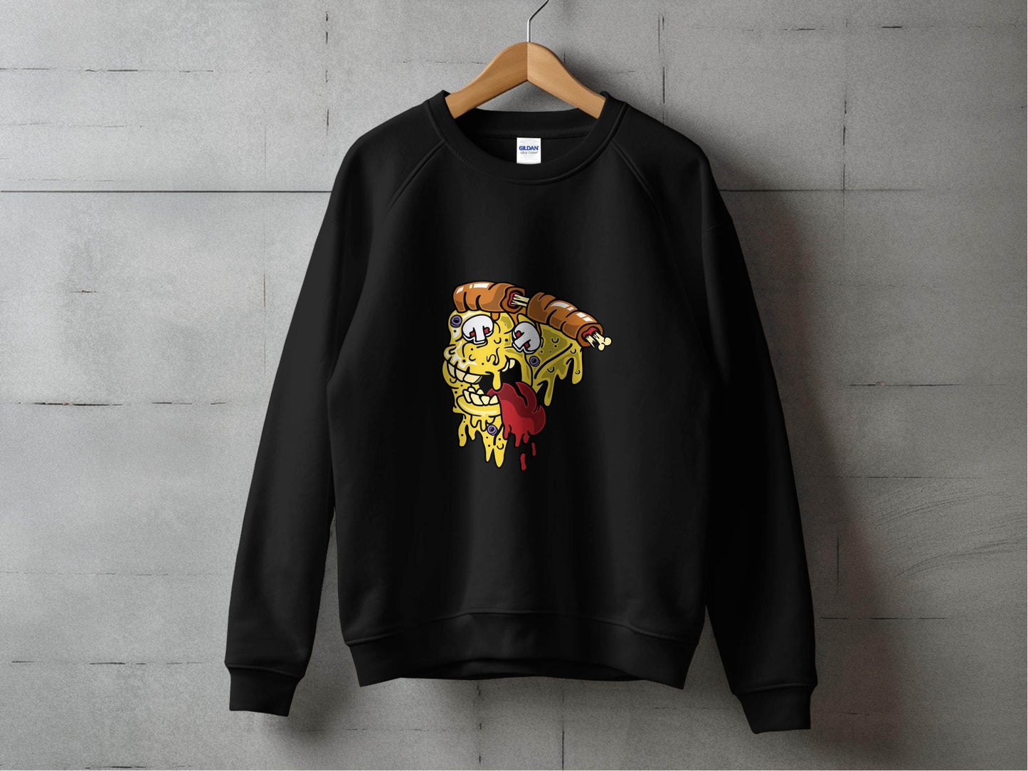 Monstrous Melting Pizza Slice Graphic Design Sweater - Design & Vybe