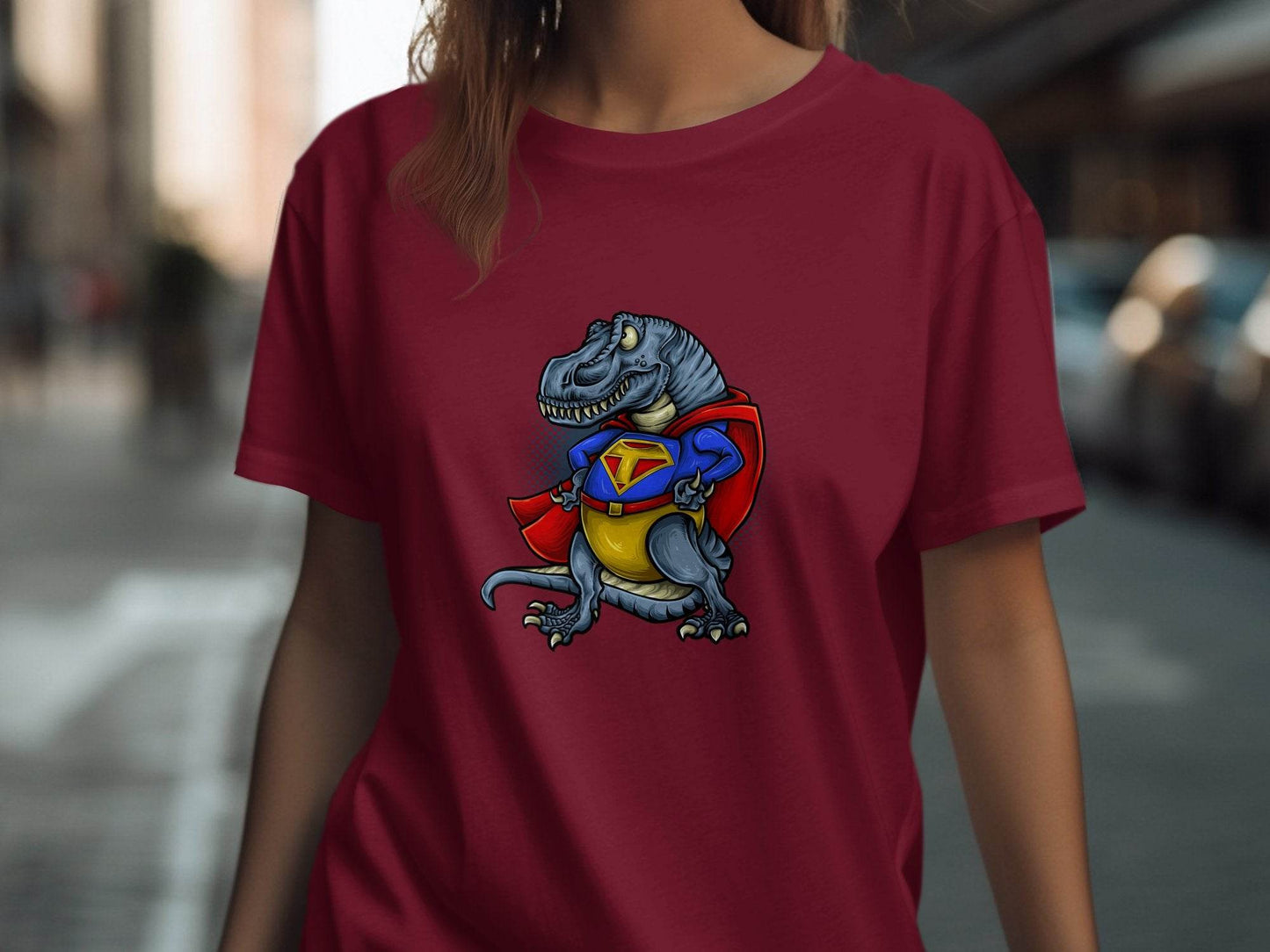 Superhero Dinosaur with Dynamic Design T-Shirt - Design & Vybe