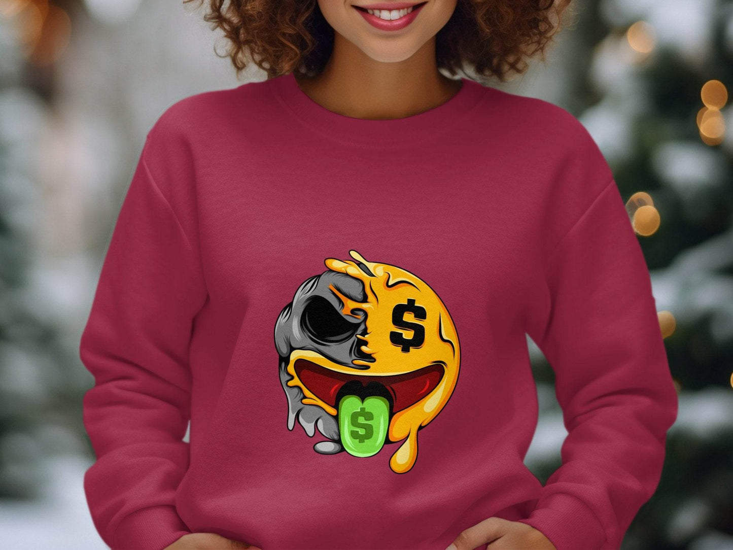 Melting Money Emoji Graphic Image For Mens Womens Sweater - Design & Vybe