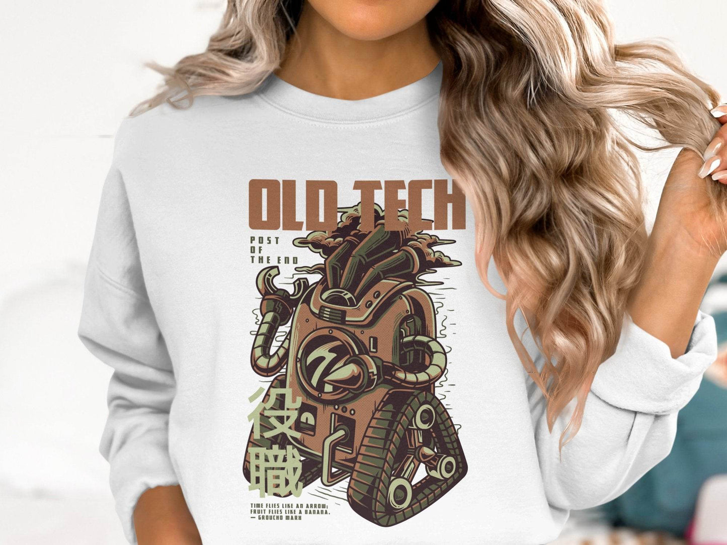 Old Tech Post of the End Robot Inspired Sweater - Design & Vybe