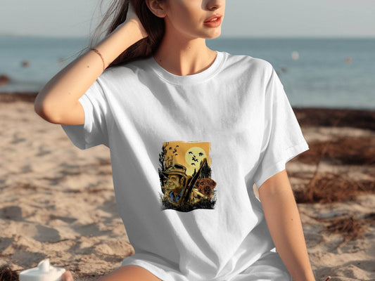 Hunter in the Wild with Loyal Dog Graphic T-Shirt - Design & Vybe