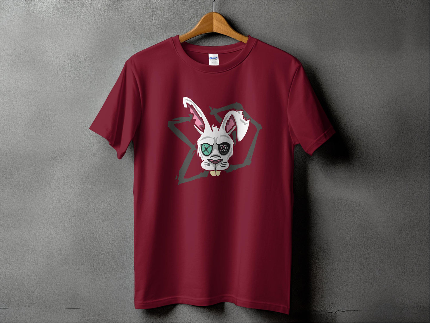 Unique Red T-Shirt for Fans with Sunglasses Rabbit product type