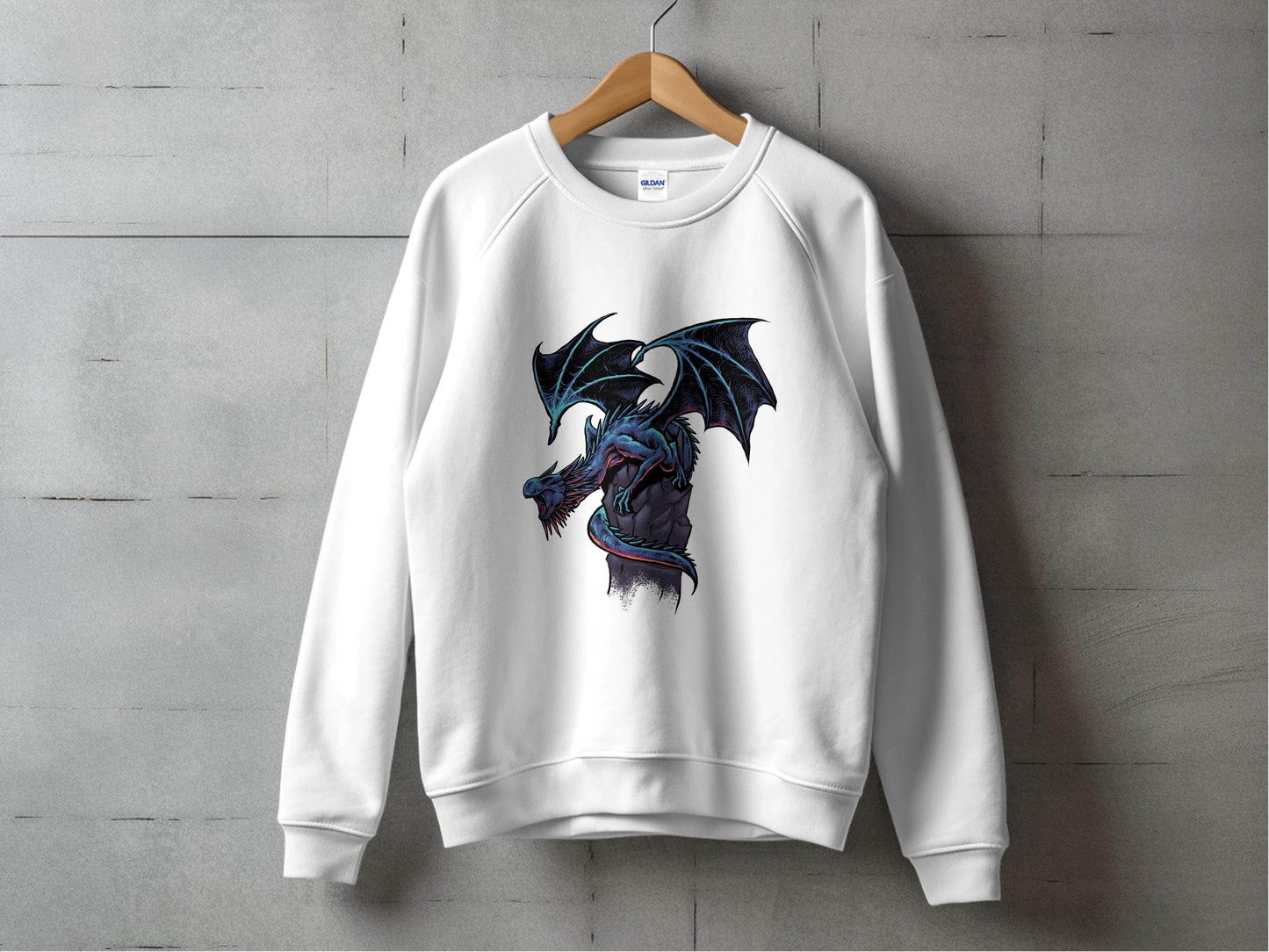 Fierce Dragon Graphic Print Design on Trendy Sweater - Design & Vybe