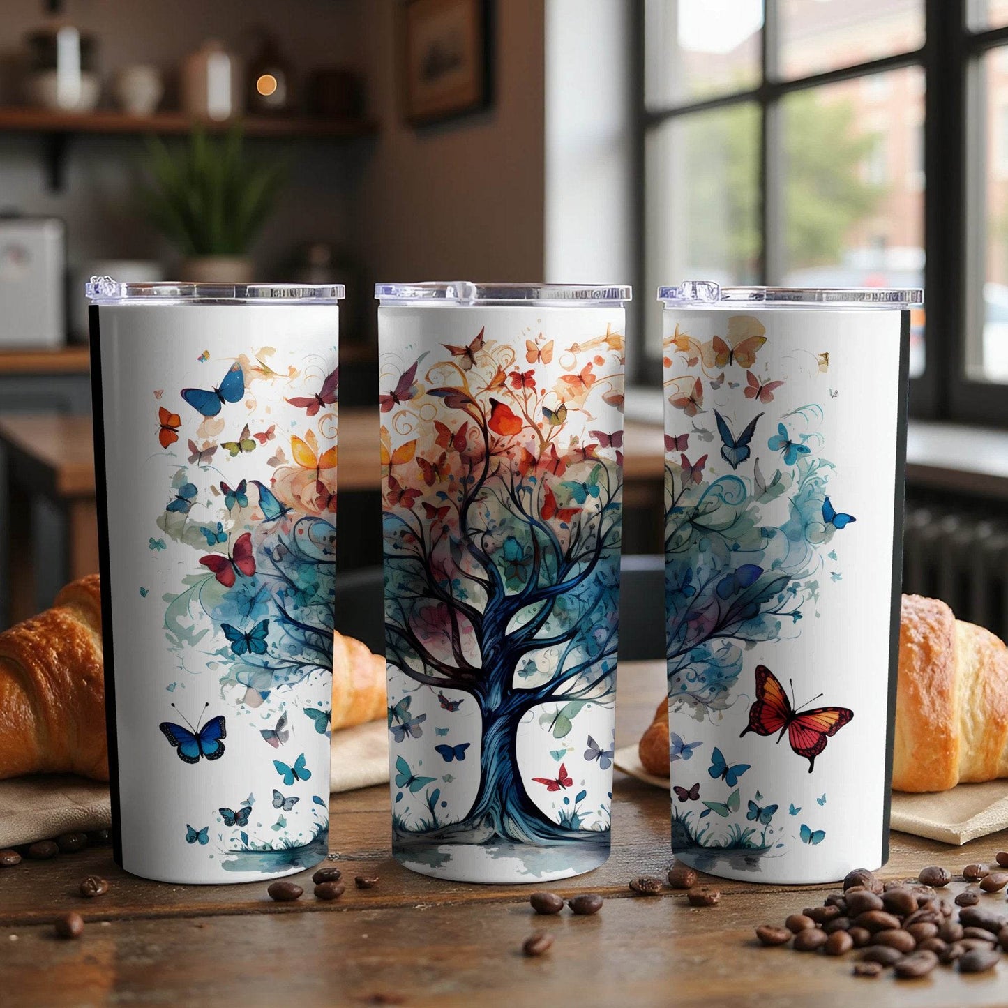 Butterfly Tree Artistic Floral Design Beautiful Art Tumbler - Design & Vybe