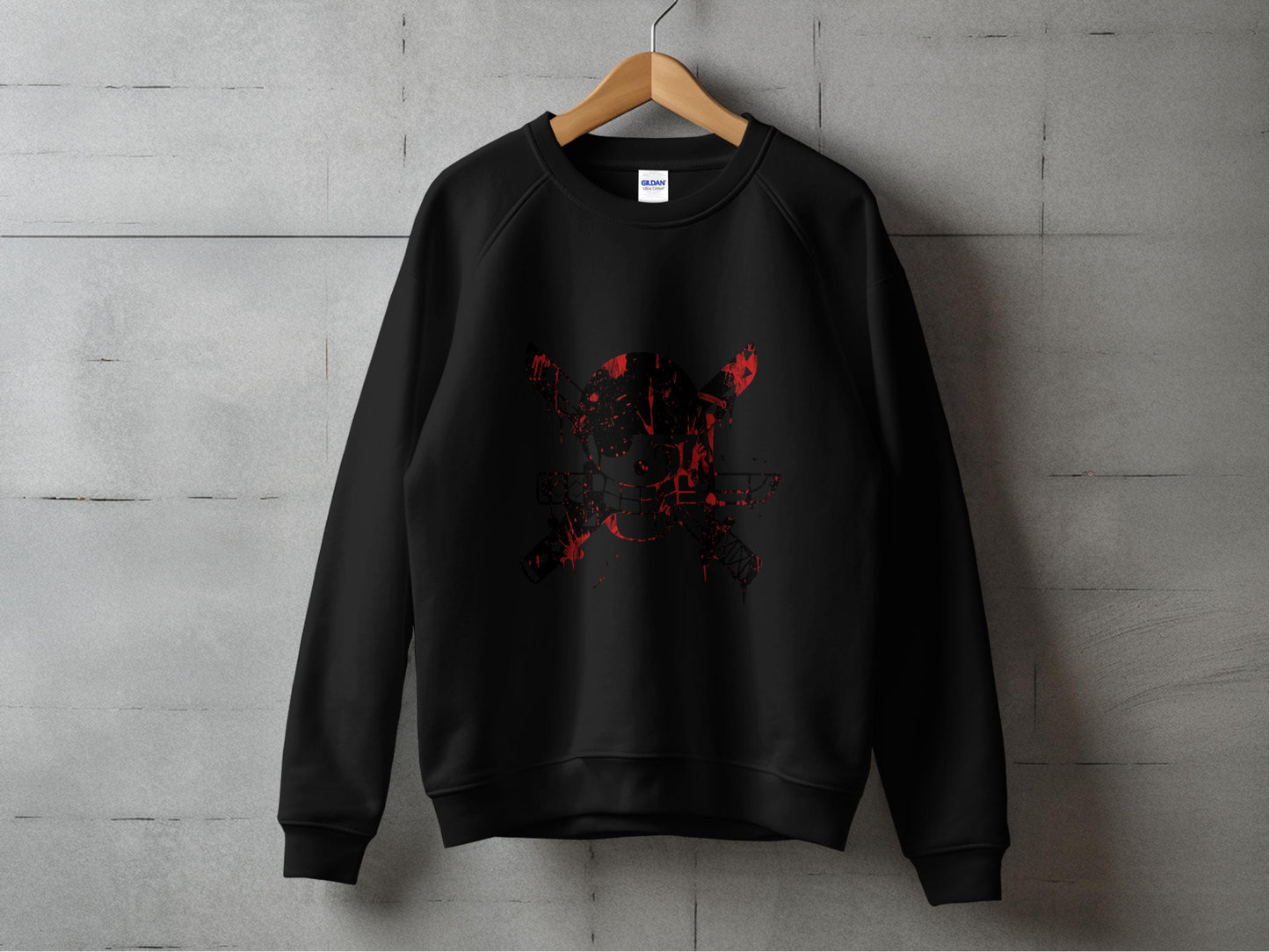 Skull and Crossbones Design Black Sweatshirt product