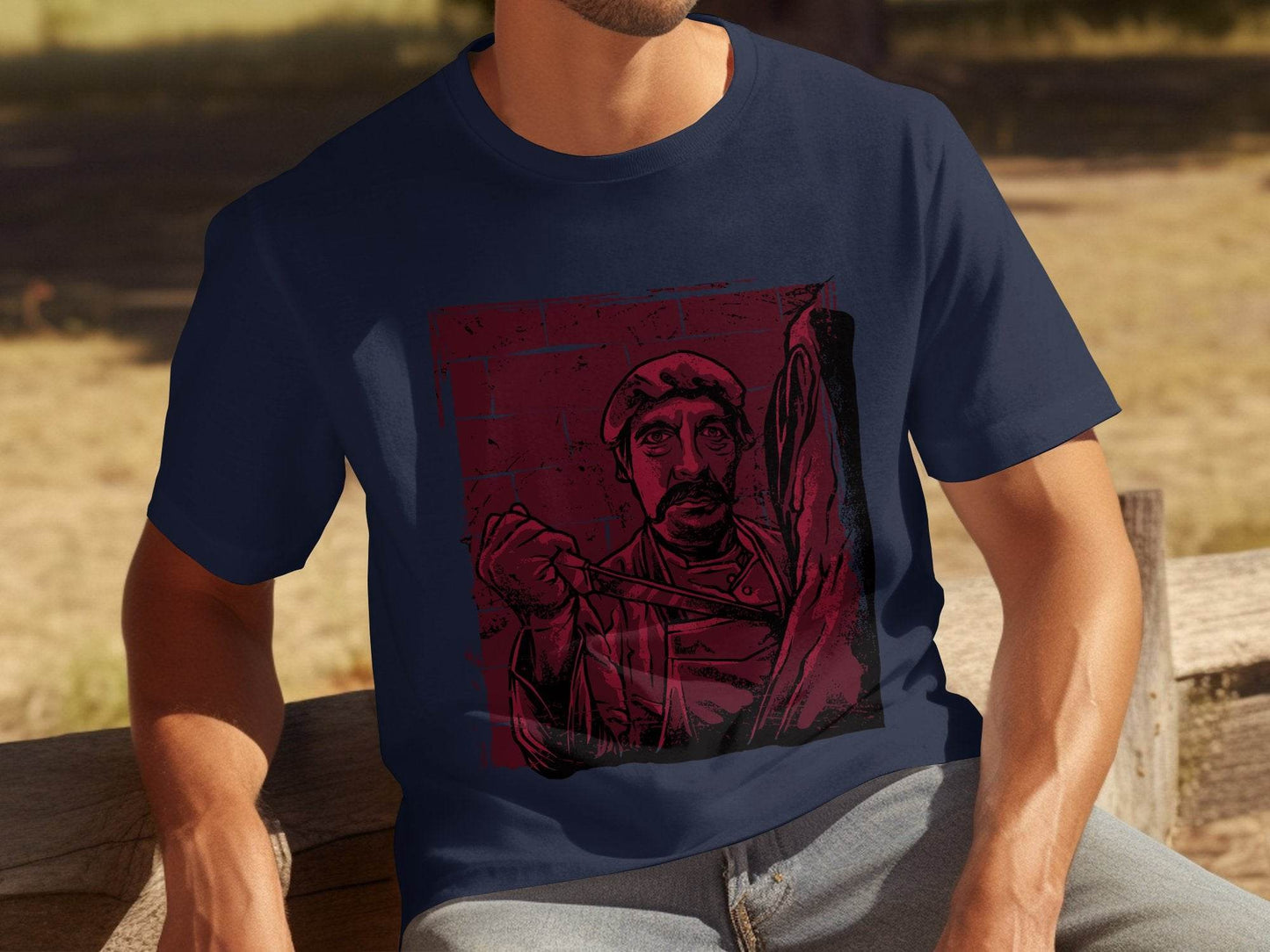 Vintage Butcher with Intense Gaze Graphic T-Shirt - Design & Vybe