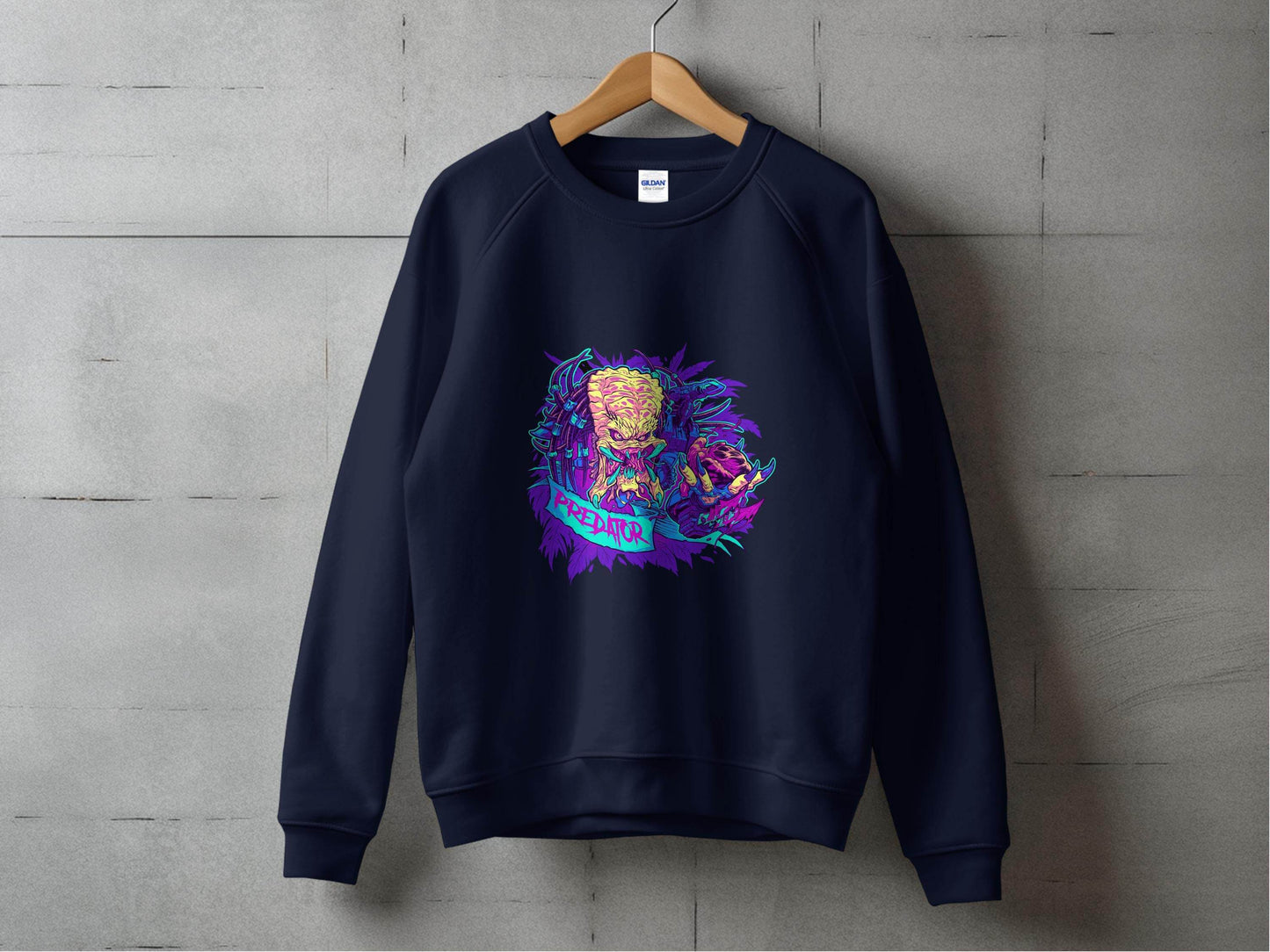 Predator Head With Leaves Awesome Graphic Design Sweater - Design & Vybe