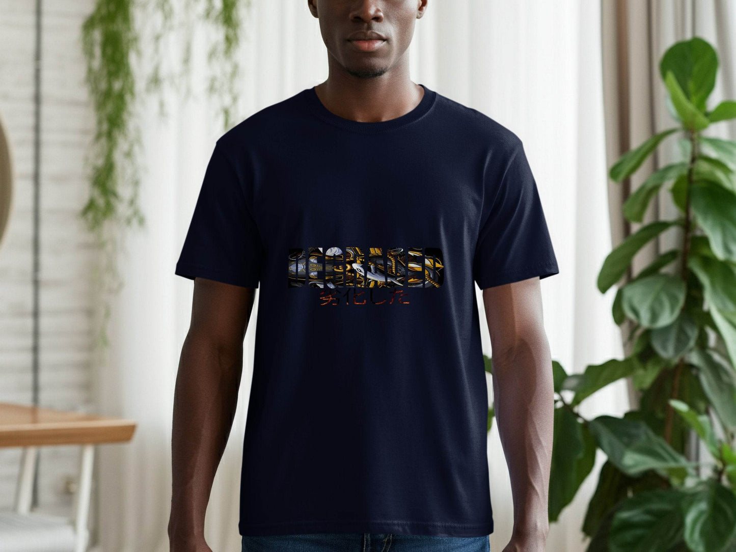 Degraded Graphic With Japanese Text Design T-Shirt - Design & Vybe