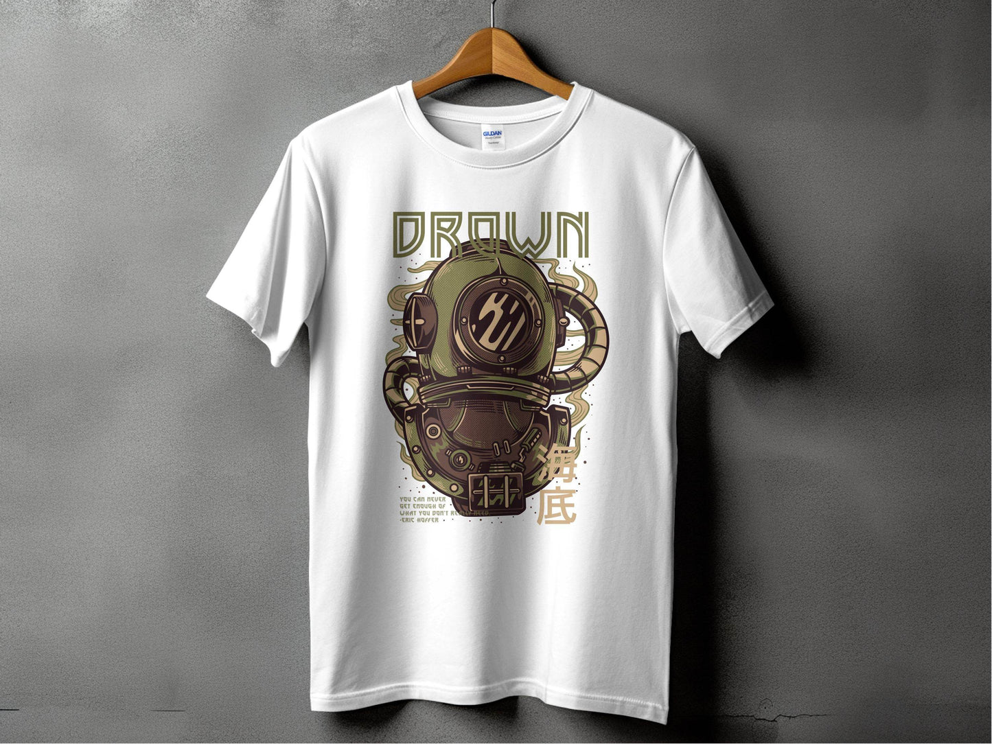 Drown Underwater Helmet Design Cool Graphic T-Shirt - Design & Vybe