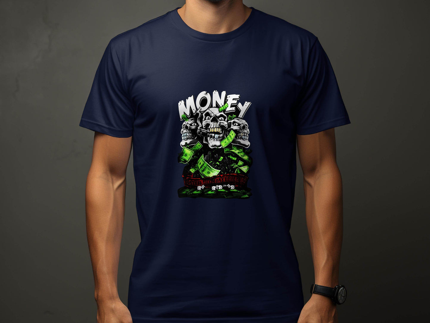 Watch The Money Pile Up Skull Casino Gambling T-Shirt - Design & Vybe