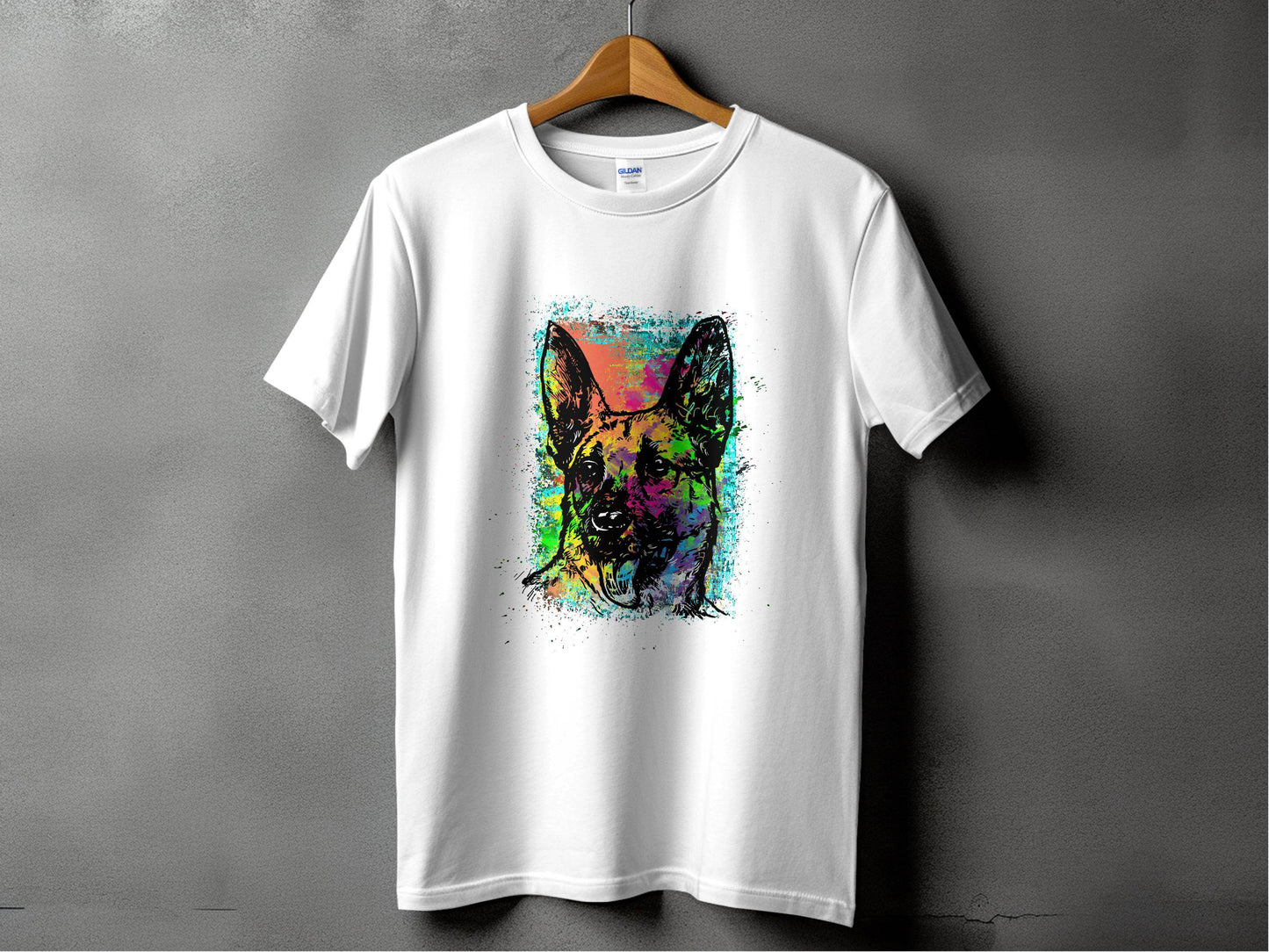 Vibrant German Shepherd Illustration Art T-Shirt - Design & Vybe