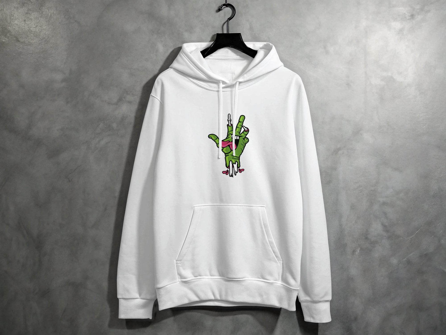 Zombie Hand Peace Sign Cool Graphic Design Hoodie - Design & Vybe