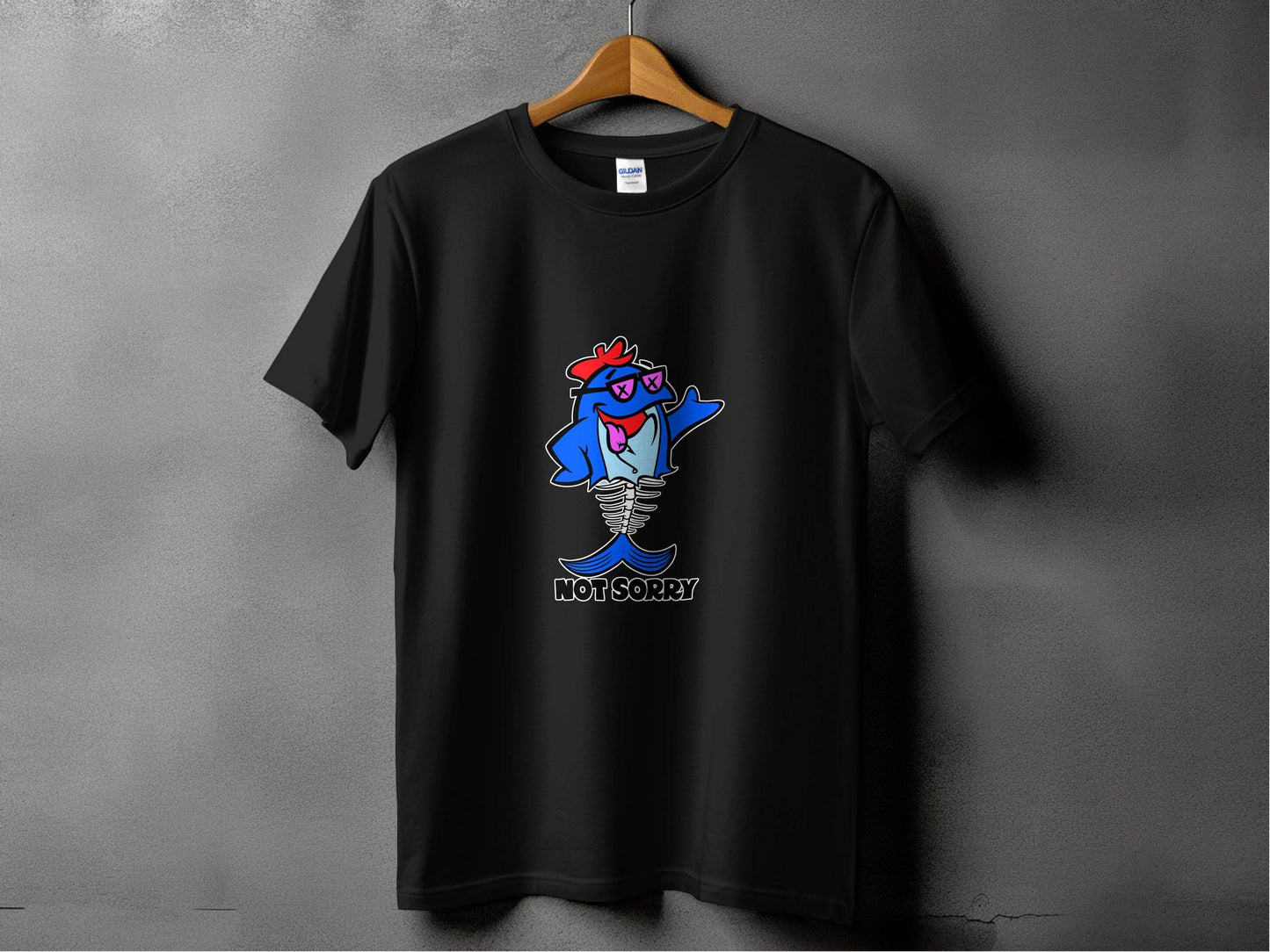 Funny Not Sorry Fish Style Skeleton With Sunglasses T-Shirt - Design & Vybe