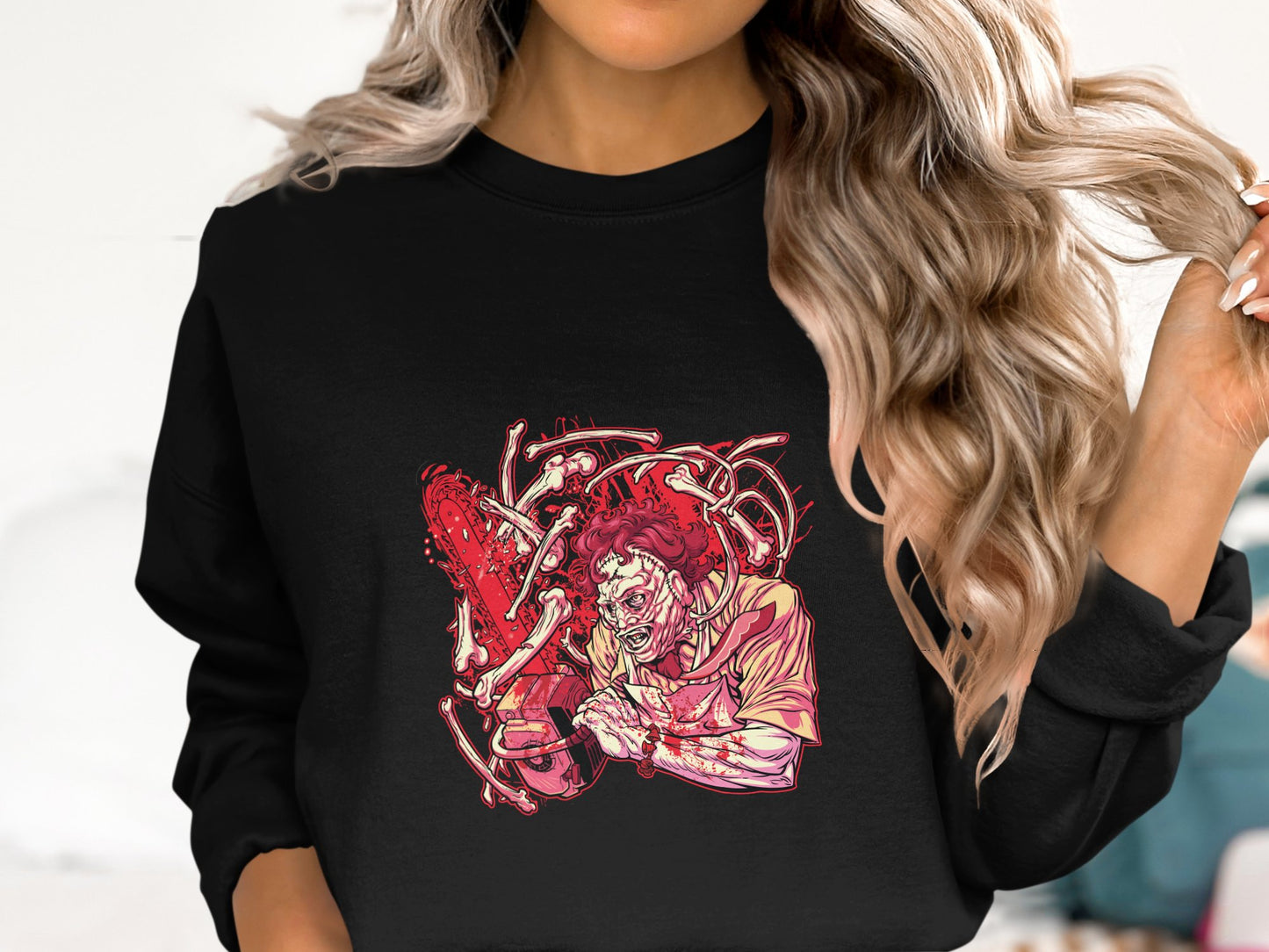 Gruesome Horror Character Graphic Black Sweatshirt product