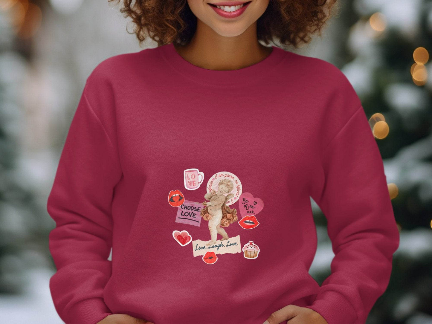 Cupid with Love and Valentine's Day Elements Sweater - Design & Vybe