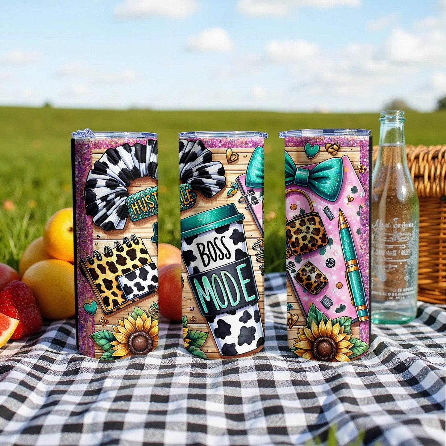 Cow Print Accessories with Boss Mode Style Gift For Entrepreneur Design Tumbler - Design & Vybe