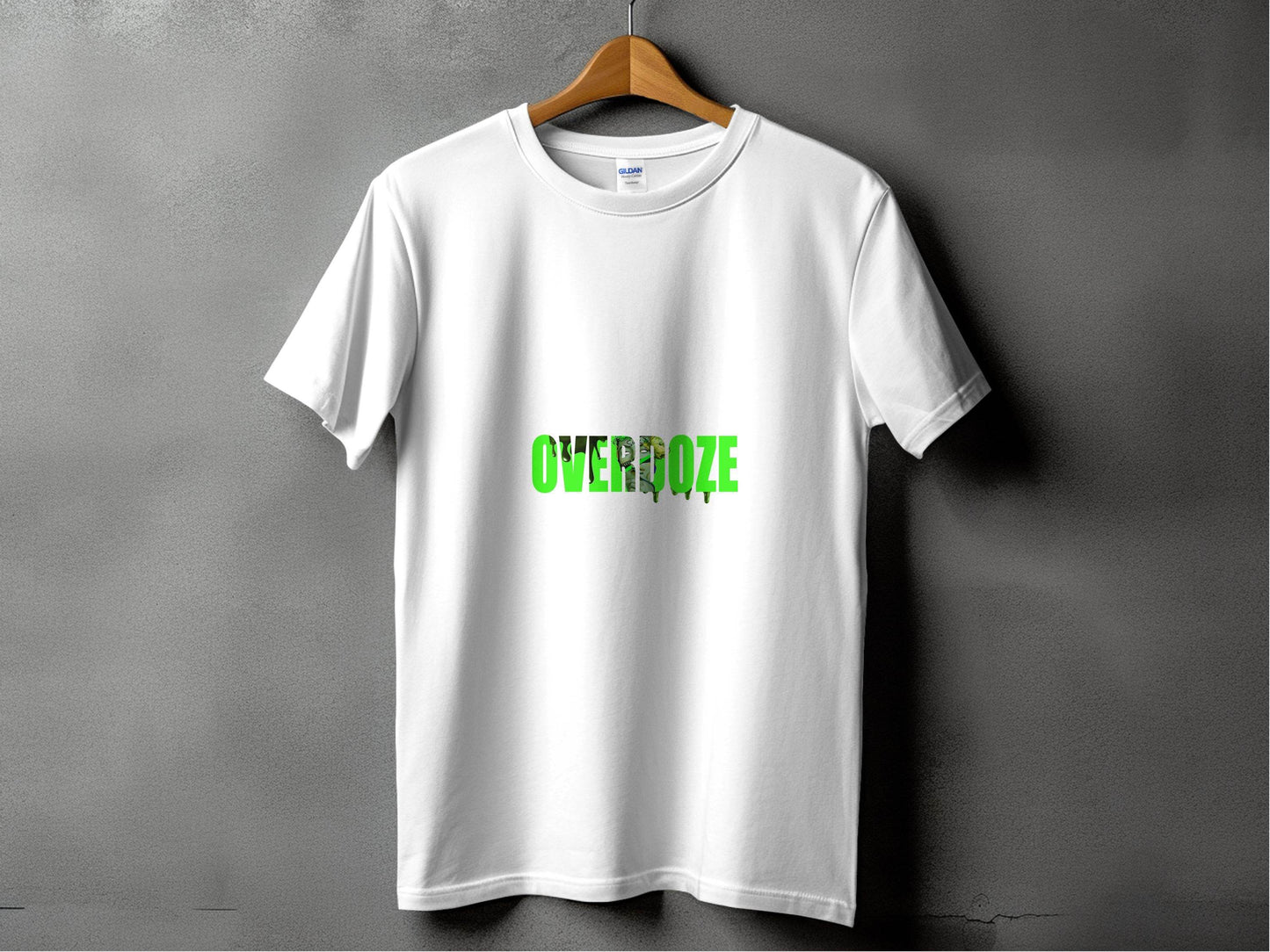 Overdoze Neon Green With Face Graphic Trendy Image T-Shirt - Design & Vybe