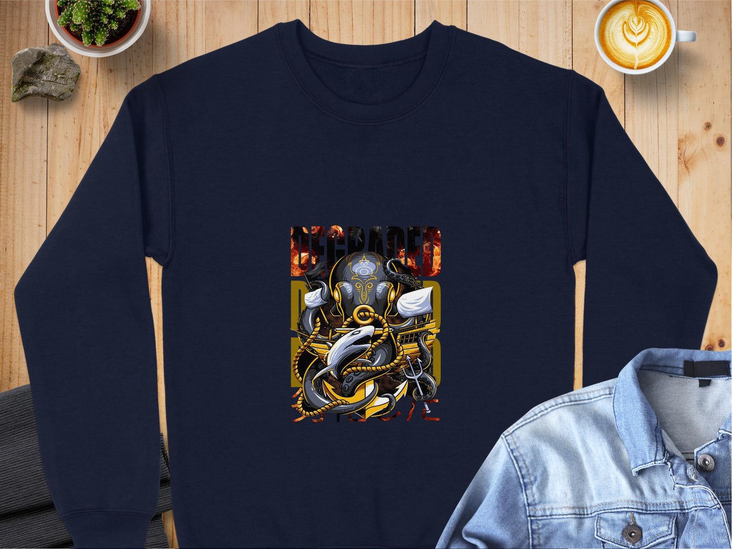 Cyborg Robot Navy Sweatshirt Casual Wear product type