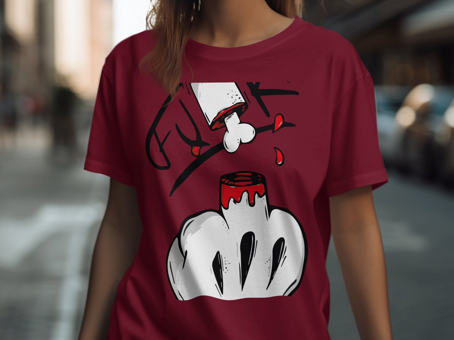 Unique artistic urban style finger graphic t-shirt product