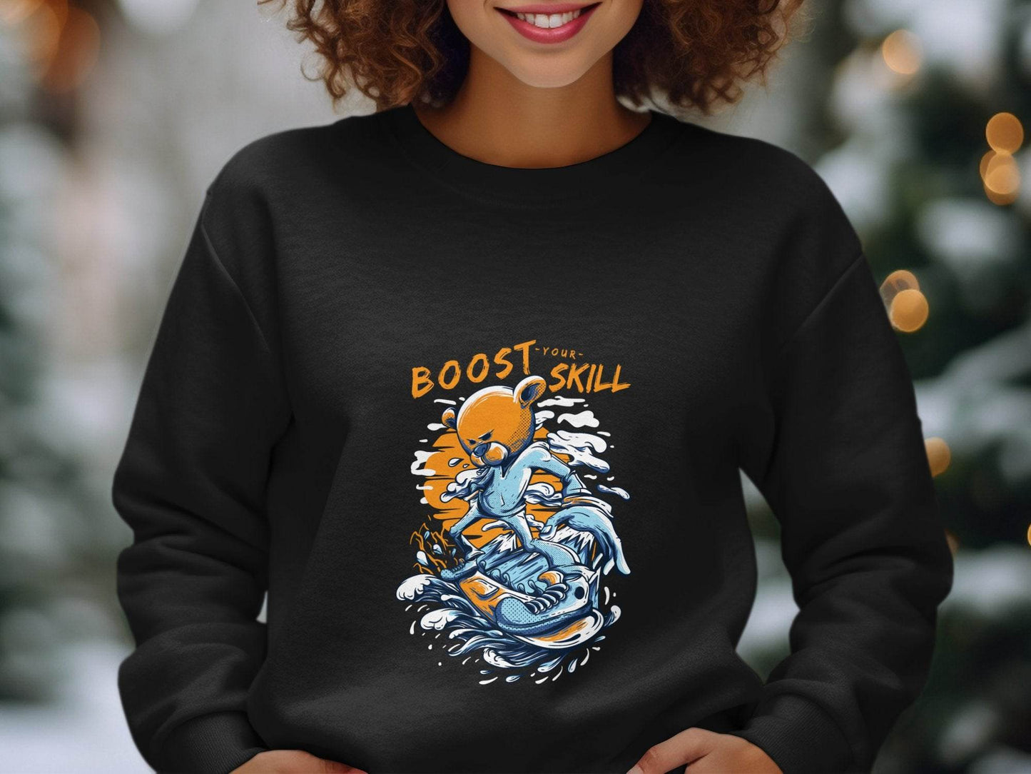 Boost Your Skill Cartoon Bear Design Hoodie - Design & Vybe