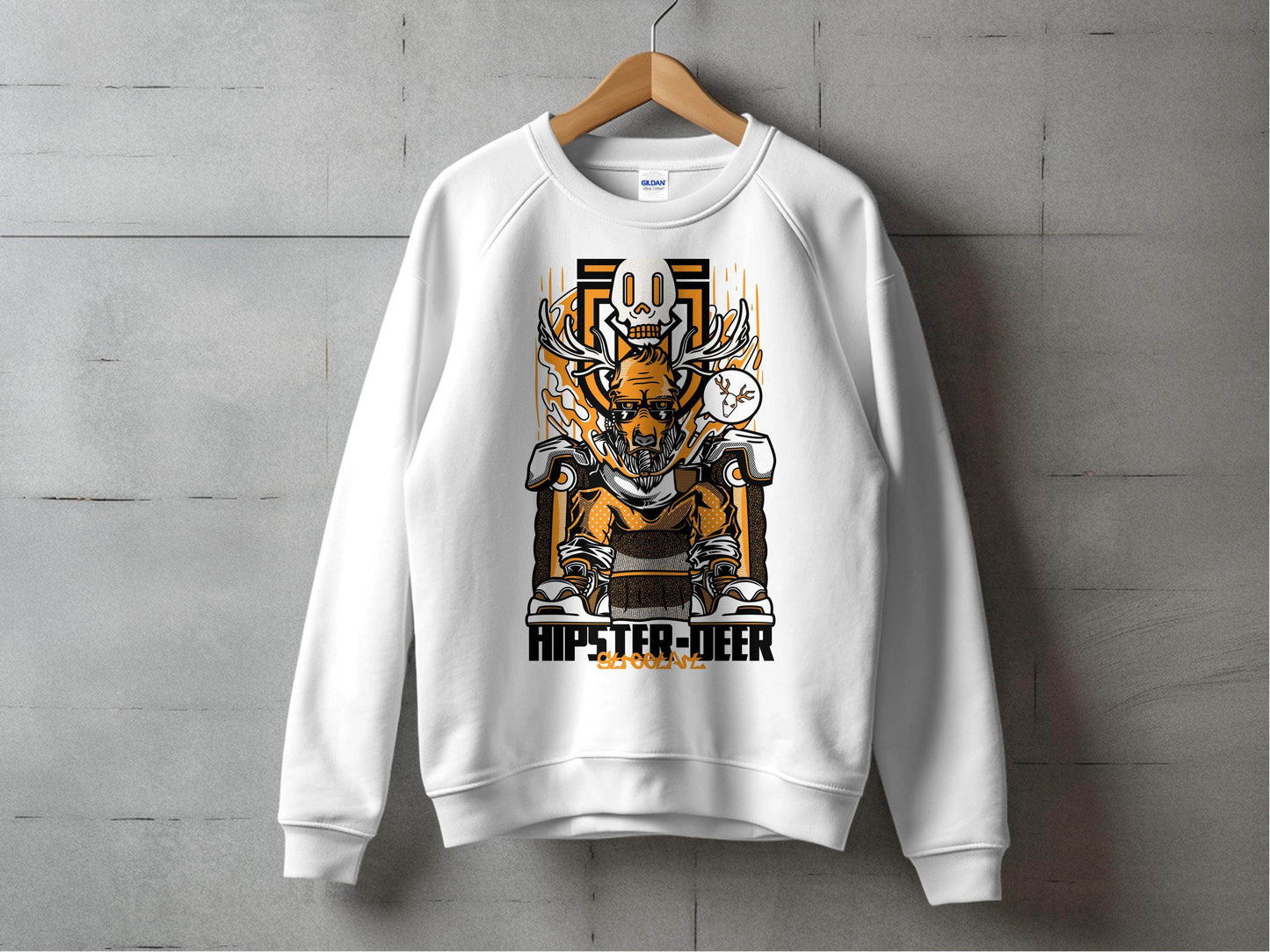 Hipster Deer Street Art Graphic Design For Casual Sweater - Design & Vybe