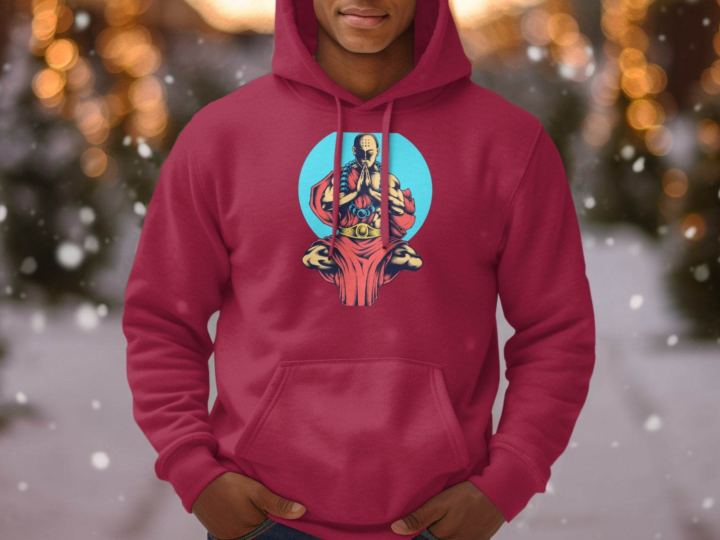 Inner Peace Meditating Monk Art Comfort Hoodie - Design & Vybe