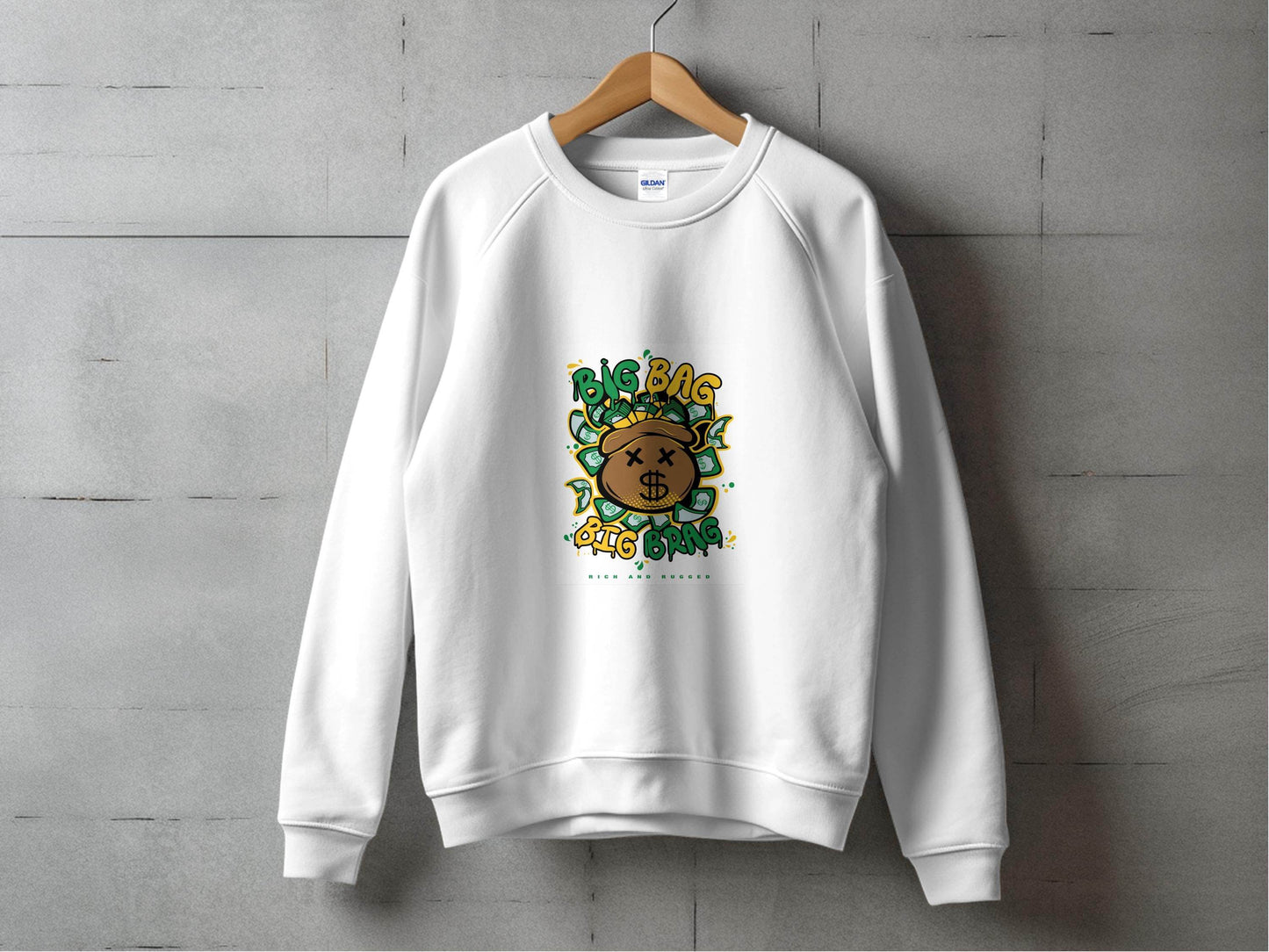 Big Bag and Big Brag Rich and Rugged Design Sweater - Design & Vybe