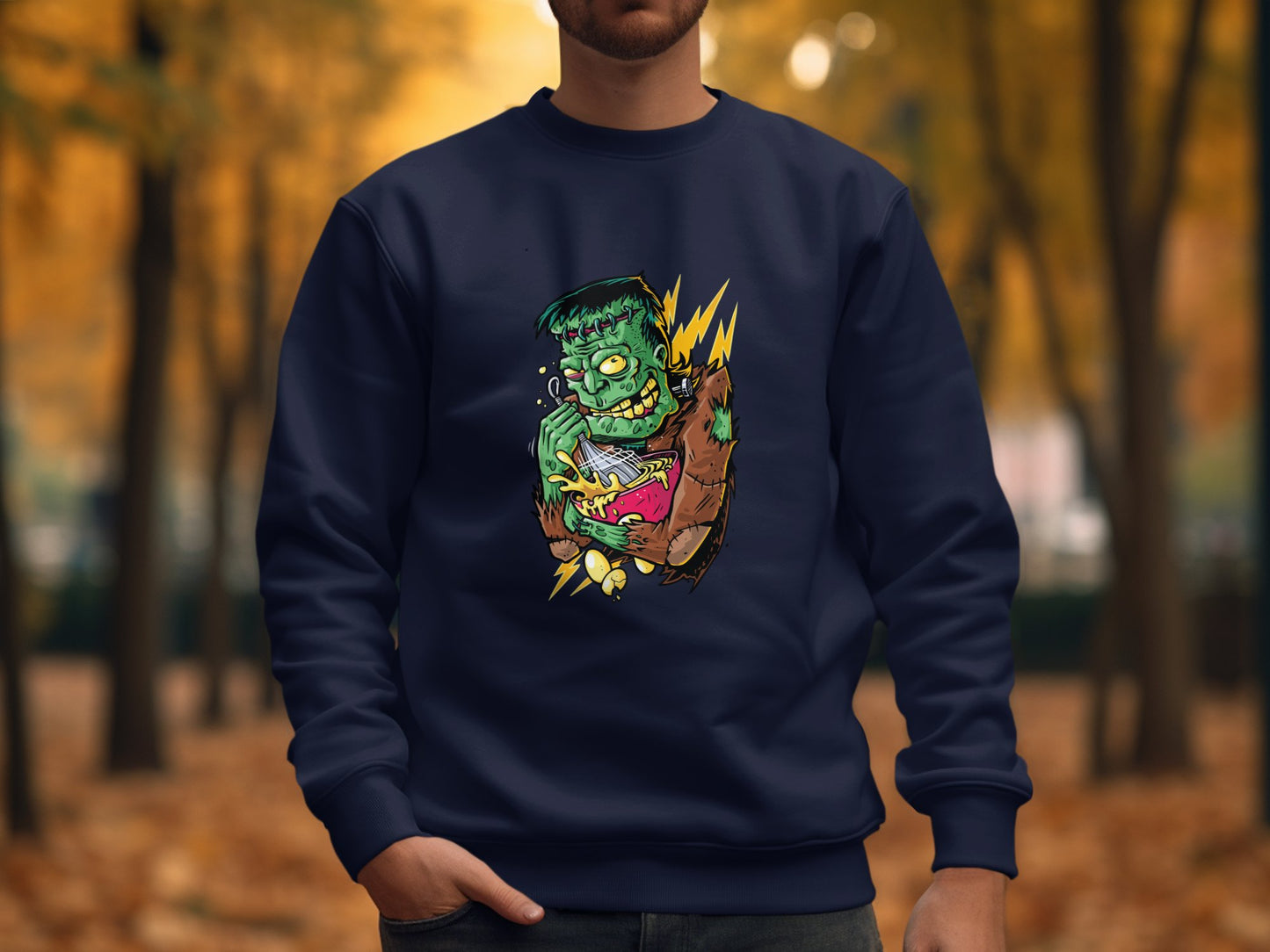 Halloween Creature Design Navy Blue Sweatshirt product