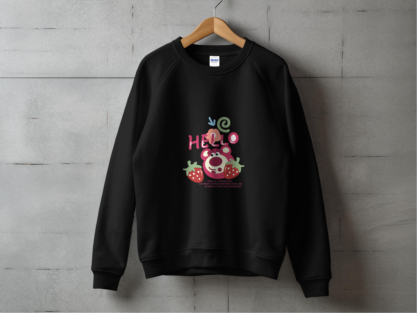 Cute Hello Strawberry Bear Graphic Sweatshirt product