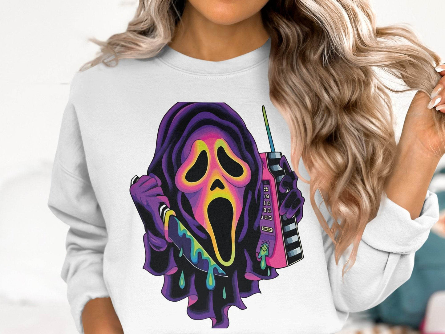 Colorful Horror Scream Mask Design Sweater - Design & Vybe