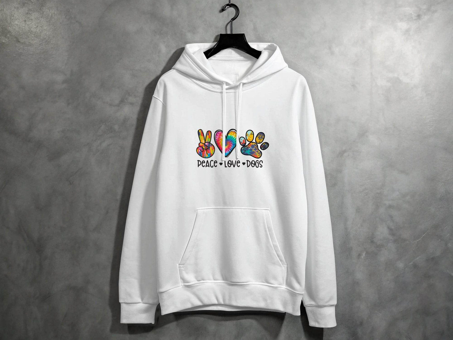 Peace Love Dogs Colorful Design Graphic Animal Lover Hoodie - Design & Vybe