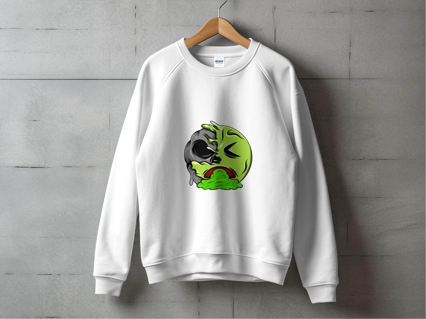 Half Zombie Half Emoji Graphic Design Illustration Sweater - Design & Vybe