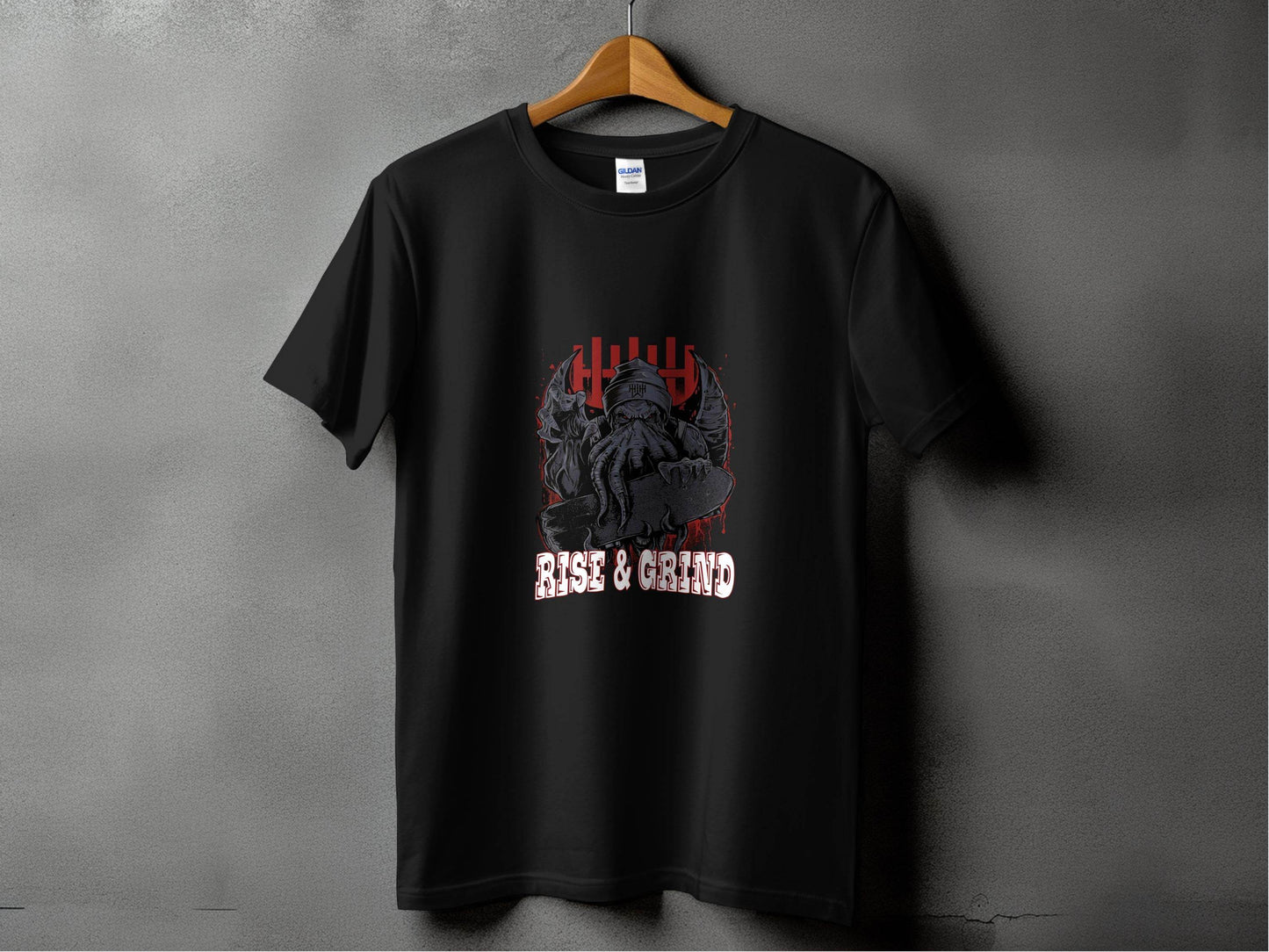 Rise and Grind Skater Monster Graphic Novelty T-Shirt - Design & Vybe