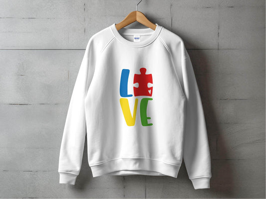 Autism Awareness Puzzle Piece Love Graphic Sweater - Design & Vybe