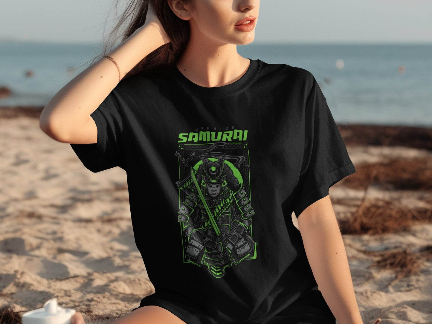 Warrior Lion Samurai Design Graphic Art T-Shirt - Design & Vybe