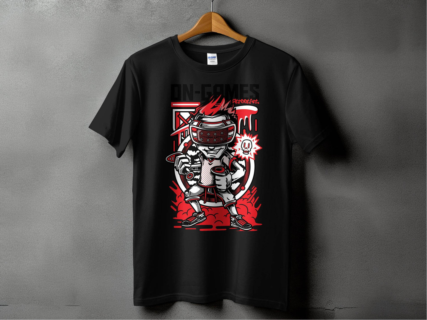 On Games Vr Gaming Schoolart Skull Graphic Design T-Shirt - Design & Vybe