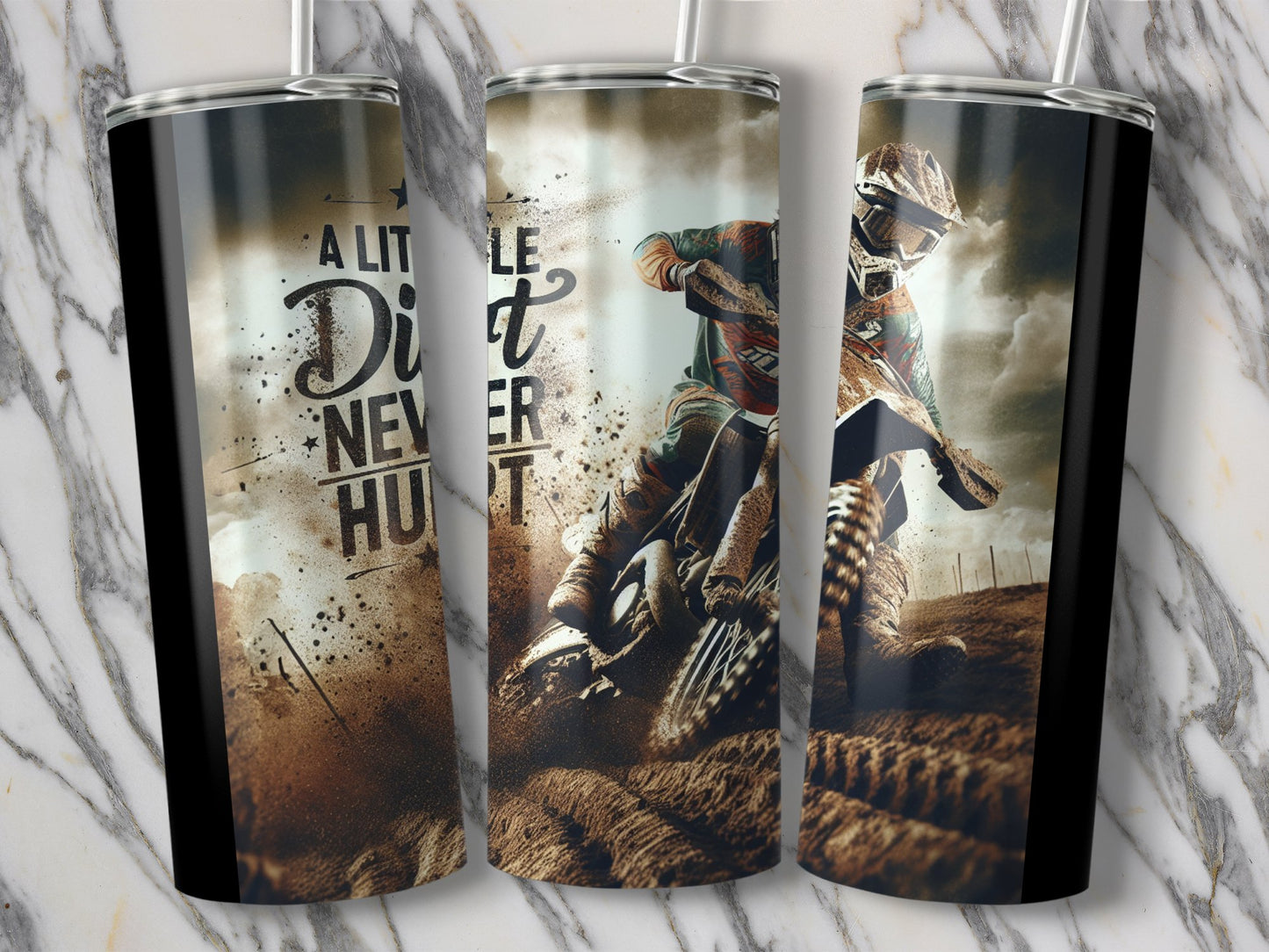A Little Dirt Never Hurt Motorcycle Rider Tumbler product