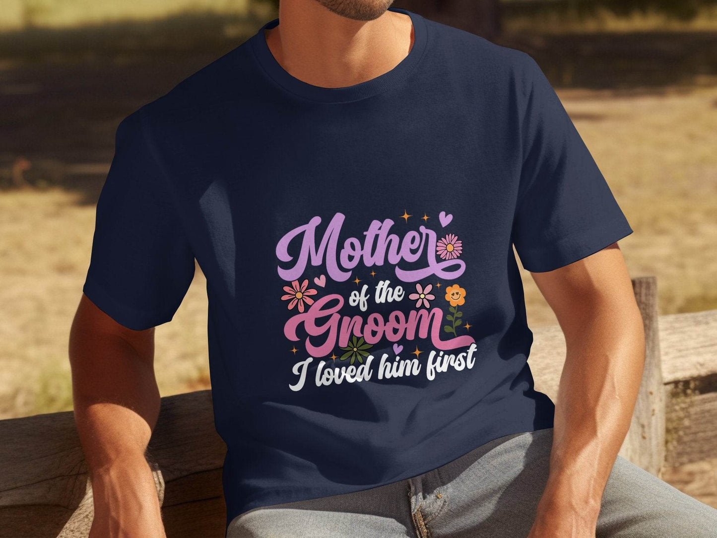 Mother of the Groom I Loved Him First Floral Art T-Shirt - Design & Vybe