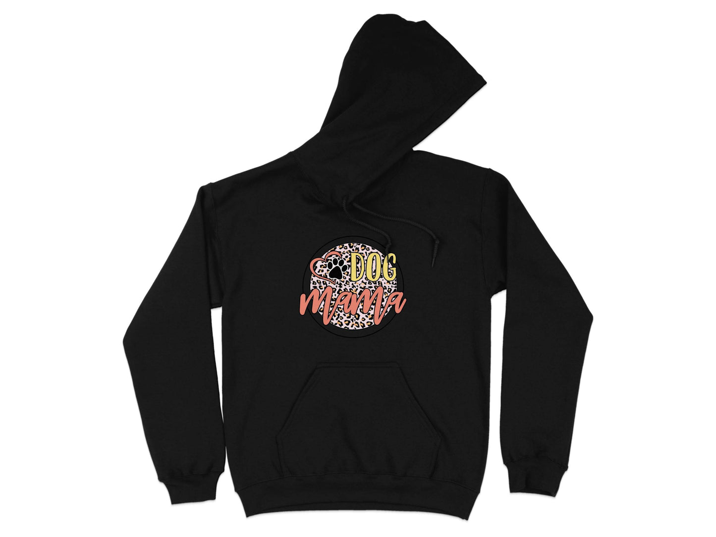 Dog Mama Paw Print On Leopard Print Background Hoodie - Design & Vybe