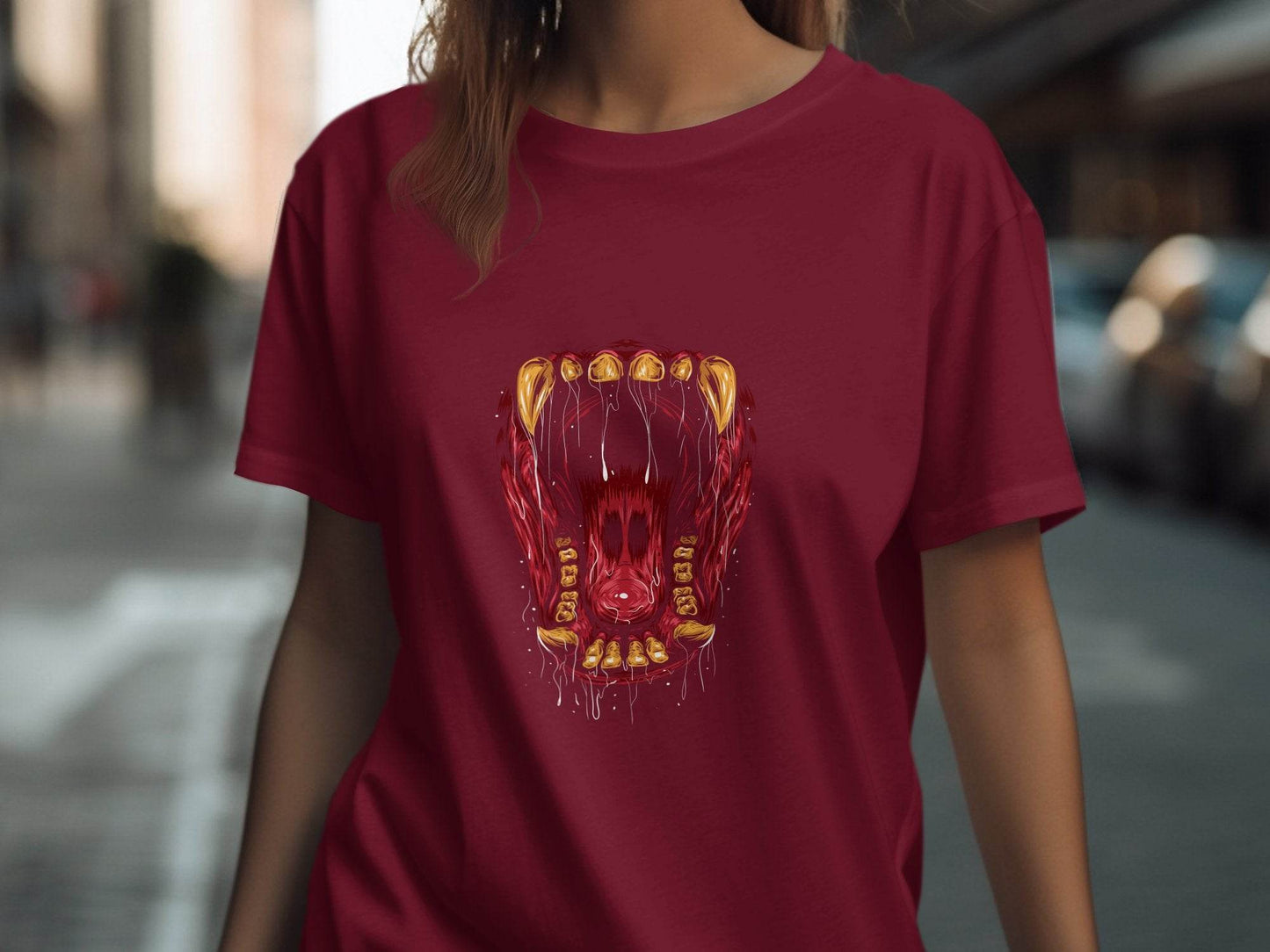 Anatomical View Inside Monster Mouth Graphic Design T-Shirt - Design & Vybe