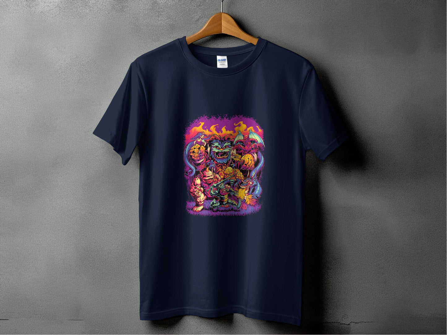 Epic Fantasy Illustration Featuring Fearsome Creatures T-Shirt - Design & Vybe
