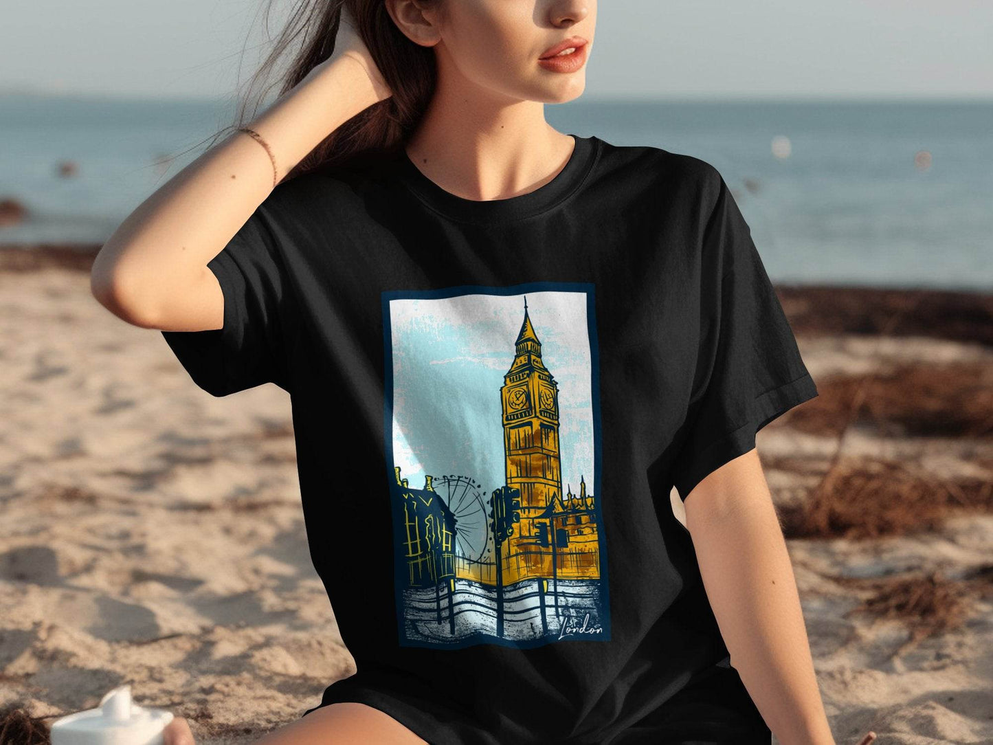 Iconic Big Ben and London Eye Graphic T-Shirt - Design & Vybe