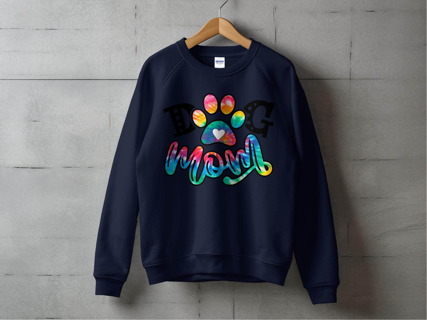 Dog Mom Paw Print Tie Dye Style Cute Graphic Design Sweater - Design & Vybe